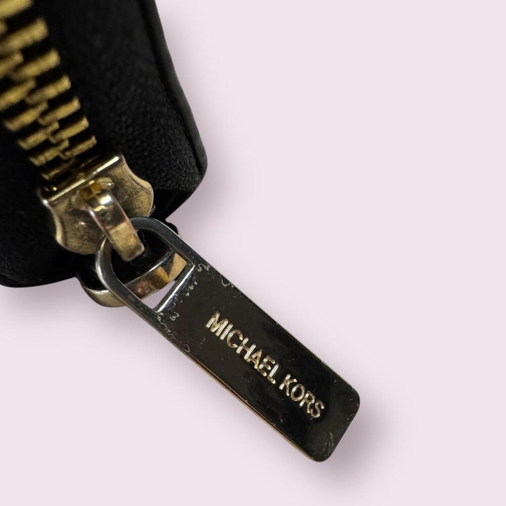 Michael Kors Black Leather Zip-Around Wallet - Picture 3 of 5
